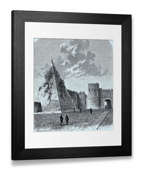 Framed Print : The Pyramid of Cestius in Rome, Italy, in 1886, Historic, digital reproduction of an original 19th century artwork Framed Print : The Pyramid of Cestius in Rome, Italy, in 1886, Historic, digital reproduction of an original 19th century artwork