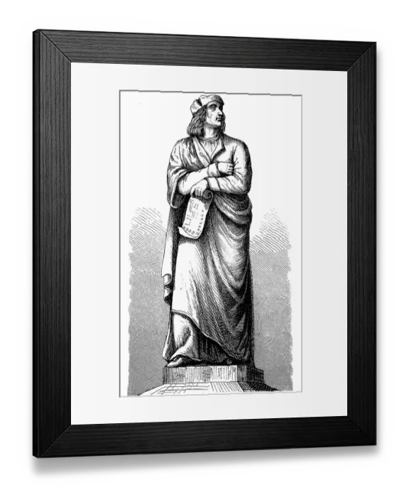 Framed Print : Erwin von Steinbach, 1244, 17 January 1318, was a stonemason and German builder, Sculpture on Erwinshoehe near Steinbach, Baden-Wuerttemberg, Germany, in 1898, Historic, digital reproduction of an original 19th-century model Framed Print : Erwin von Steinbach, 1244, 17 January 1318, was a stonemason and German builder, Sculpture on Erwinshoehe near Steinbach, Baden-Wuerttemberg, Germany, in 1898, Historic, digital reproduction of an original 19th-century model