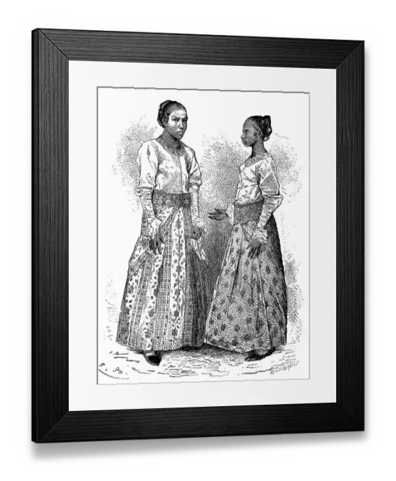Framed Print : Costume of the Sinhalese, Women, Sri Lanka, in 1880, Historic, digital reproduction of an original 19th century pattern Framed Print : Costume of the Sinhalese, Women, Sri Lanka, in 1880, Historic, digital reproduction of an original 19th century pattern