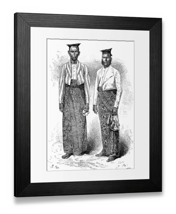 Framed Print : Costume of the Sinhalese, Men, Sri Lanka, in 1880, Historic, digital reproduction of an original 19th century pattern Framed Print : Costume of the Sinhalese, Men, Sri Lanka, in 1880, Historic, digital reproduction of an original 19th century pattern