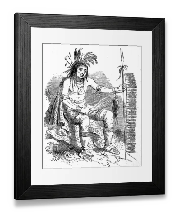 Framed Print : Indian from the Chippewas tribe from the Wisconsin region, USA, illustration from 1880, Historical, digital reproduction of an original from the 19th century Framed Print : Indian from the Chippewas tribe from the Wisconsin region, USA, illustration from 1880, Historical, digital reproduction of an original from the 19th century