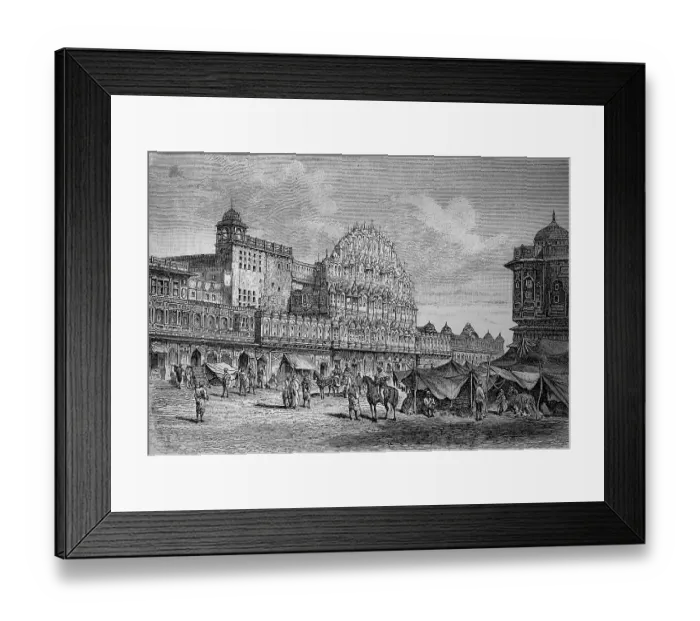 Framed Print : The Palace of the Winds, part of the City Palace in Jaipur, India, in 1880, Historic, digital reproduction of an original 19th century artwork Framed Print : The Palace of the Winds, part of the City Palace in Jaipur, India, in 1880, Historic, digital reproduction of an original 19th century artwork