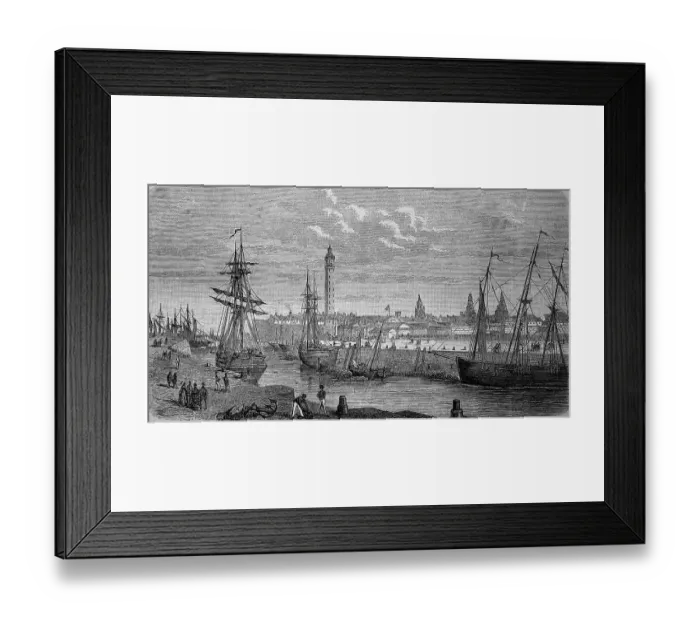 Framed Print : The Port of Calais, Hauts-de-France Region, France, in 1880, Historic, Digital Reproduction of an Original 19th century Artwork Framed Print : The Port of Calais, Hauts-de-France Region, France, in 1880, Historic, Digital Reproduction of an Original 19th century Artwork