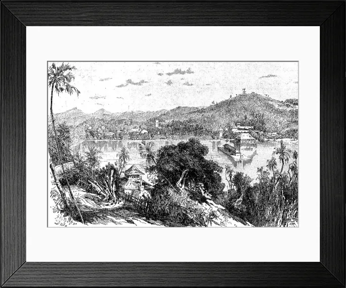 Framed Print : Kandy, the capital of the Central Province of Ceylon, Sri Lanka, in 1880, Historic, digital reproduction of an original 19th-century original Framed Print : Kandy, the capital of the Central Province of Ceylon, Sri Lanka, in 1880, Historic, digital reproduction of an original 19th-century original
