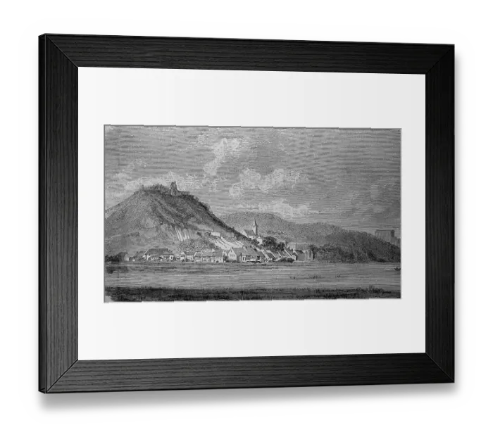 Framed Print : Donaustauf with the Walhalla in the background, district of Regensburg, Upper Palatinate, Germany, in the year 1880, Historical, digital reproduction of an original 19th-century original Framed Print : Donaustauf with the Walhalla in the background, district of Regensburg, Upper Palatinate, Germany, in the year 1880, Historical, digital reproduction of an original 19th-century original