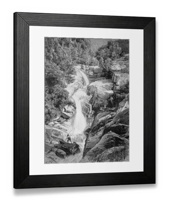 Framed Print : Cascades des Anglais, Waterfall, Corsica, France, Historic, digital reproduction of an original 19th century painting Framed Print : Cascades des Anglais, Waterfall, Corsica, France, Historic, digital reproduction of an original 19th century painting