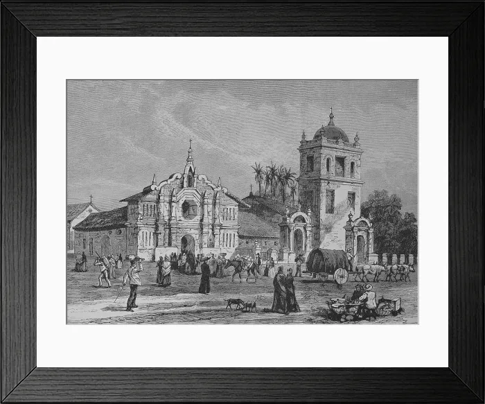 Framed Print : Cathedral of San Miguel in Salvador, Brazil, Historical, digital reproduction of an original 19th century artwork Framed Print : Cathedral of San Miguel in Salvador, Brazil, Historical, digital reproduction of an original 19th century artwork
