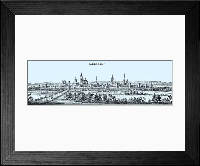 Framed Print : Paderborn in the Middle Ages, North Rhine-Westphalia, Germany, Historical, digital reproduction of an original from the 19th century, original date unknown Framed Print : Paderborn in the Middle Ages, North Rhine-Westphalia, Germany, Historical, digital reproduction of an original from the 19th century, original date unknown