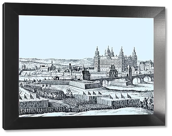 Aschaffenburg in the Middle Ages, Lower Franconia, Bavaria, Germany, Historical, digital reproduction of an original from the 19th century, original date unknown