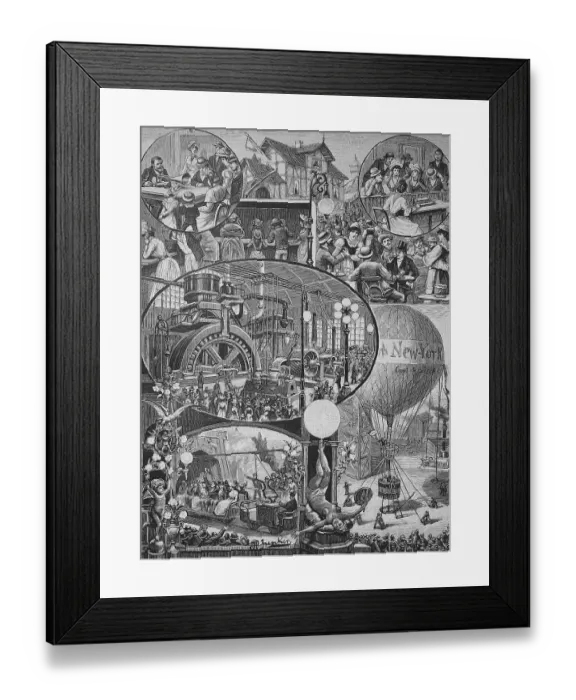 Framed Print : Electrotechnical Exhibition in Frankfurt 1892, Germany, Historic, digital reproduction of an original from the 19th century Framed Print : Electrotechnical Exhibition in Frankfurt 1892, Germany, Historic, digital reproduction of an original from the 19th century