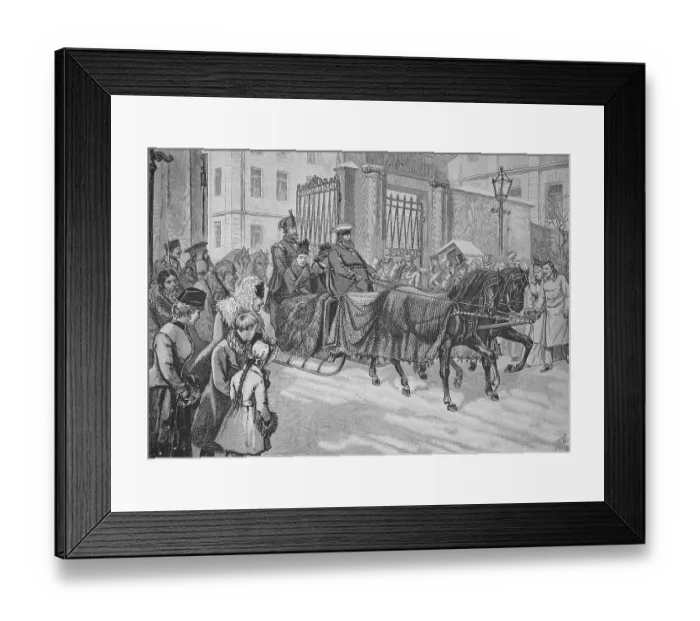 Framed Print : Departure of the Empress of Russia from the Portal of the Anichkov Palace in St. Petersburg, Russia, Historic, digital reproduction of an original 19th century painting Framed Print : Departure of the Empress of Russia from the Portal of the Anichkov Palace in St. Petersburg, Russia, Historic, digital reproduction of an original 19th century painting