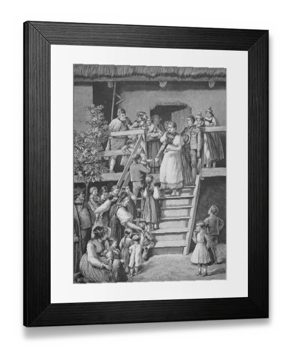 Framed Print : Brautmoeckele, old wedding custom in Wuerttemberg, Germany, historical, digital reproduction of an original from the 19th century Framed Print : Brautmoeckele, old wedding custom in Wuerttemberg, Germany, historical, digital reproduction of an original from the 19th century