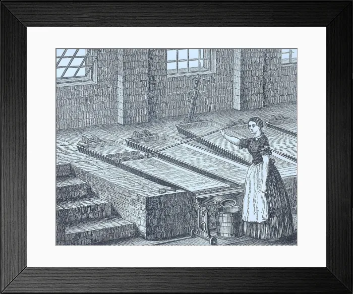 Framed Print : Tools and equipment for the production of butter, Holstein milk cellar with Destinon milk containers, Germany, Historic, digitally restored reproduction of an original from the 19th century Framed Print : Tools and equipment for the production of butter, Holstein milk cellar with Destinon milk containers, Germany, Historic, digitally restored reproduction of an original from the 19th century