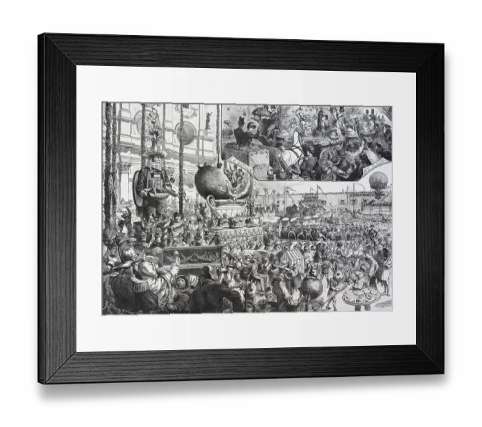 Framed Print : The Carnival in Nice, France, Historical, digital reproduction of an original 19th century artwork, original date unknown Framed Print : The Carnival in Nice, France, Historical, digital reproduction of an original 19th century artwork, original date unknown