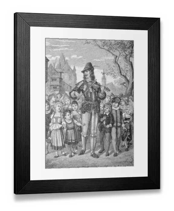 Framed Print : The Pied Piper of Hamelin, Germany, Historical, digital reproduction of an original from the 19th century Framed Print : The Pied Piper of Hamelin, Germany, Historical, digital reproduction of an original from the 19th century