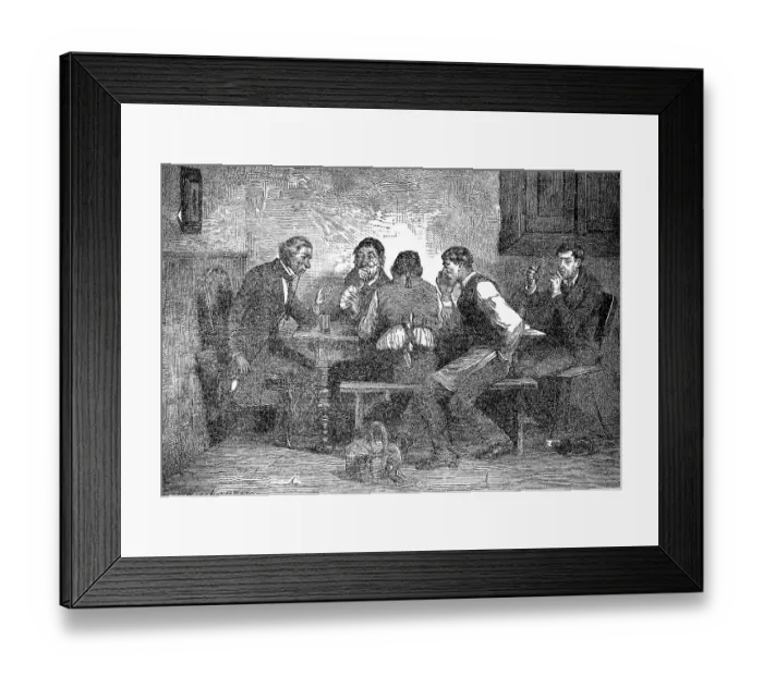 Framed Print : Regulars table, men drinking beer and politics, 1881, Germany, Historic, digital reproduction of an original 19th-century print Framed Print : Regulars table, men drinking beer and politics, 1881, Germany, Historic, digital reproduction of an original 19th-century print