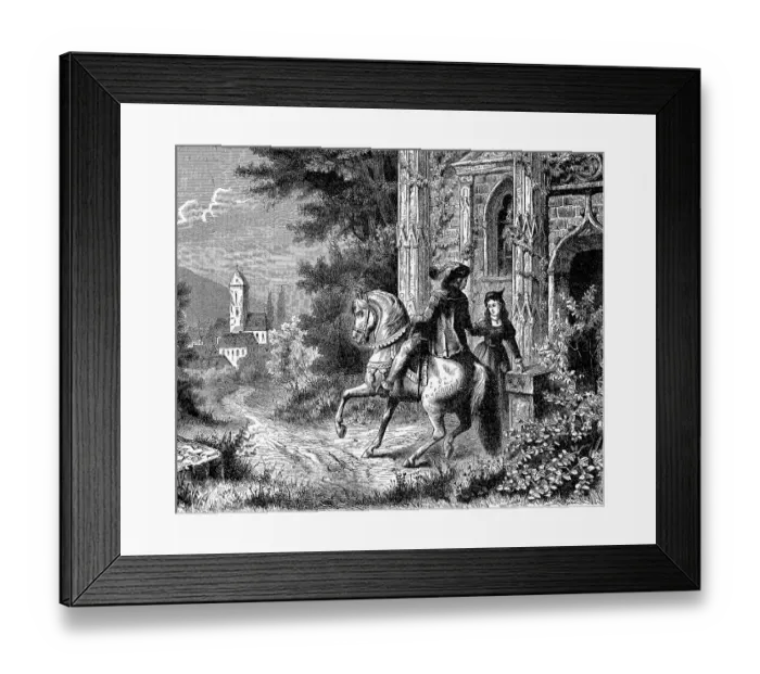 Framed Print : Farewell to the Lover on Horseback, 1881, France, Historic, Digital Reproduction of an Original 19th century Artwork Framed Print : Farewell to the Lover on Horseback, 1881, France, Historic, Digital Reproduction of an Original 19th century Artwork