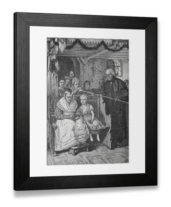 Framed Print : Collecting in a Silesian village church, Poland, Silesia, Historic, digital reproduction of an original 19th-century template Framed Print : Collecting in a Silesian village church, Poland, Silesia, Historic, digital reproduction of an original 19th-century template