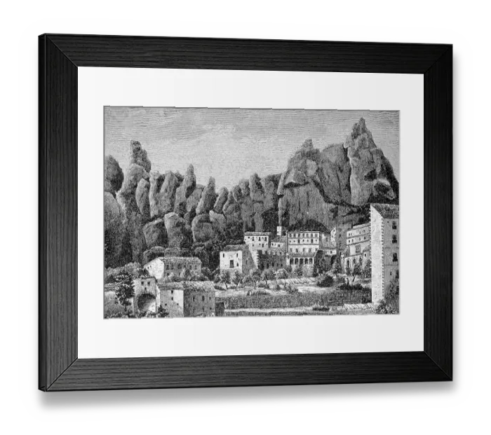 Framed Print : Montserrat Monastery, Spain, Historical, digital reproduction of an original from the 19th century Framed Print : Montserrat Monastery, Spain, Historical, digital reproduction of an original from the 19th century