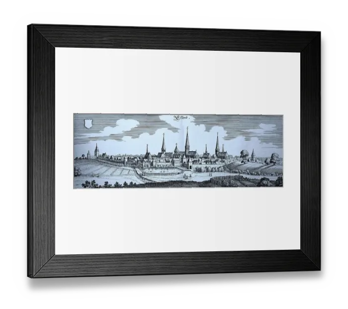 Framed Print : City of Essen in the Middle Ages, North Rhine-Westphalia, Germany, Historical, digital reproduction of an original from the 19th century, original date not known Framed Print : City of Essen in the Middle Ages, North Rhine-Westphalia, Germany, Historical, digital reproduction of an original from the 19th century, original date not known