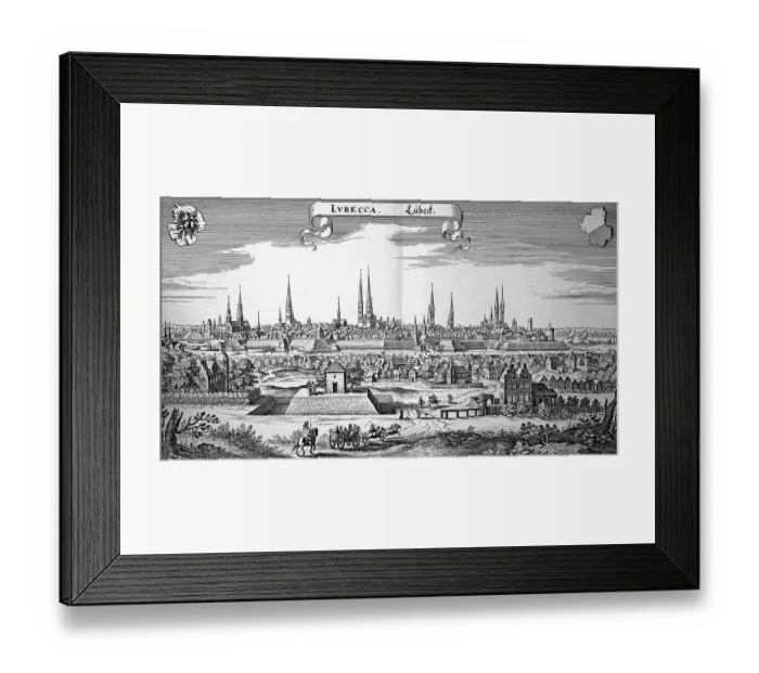 Framed Print : Luebeck in the Middle Ages, Schleswig-Holstein, Germany, Historical, digital reproduction of an original from the 19th century, original date unknown Framed Print : Luebeck in the Middle Ages, Schleswig-Holstein, Germany, Historical, digital reproduction of an original from the 19th century, original date unknown