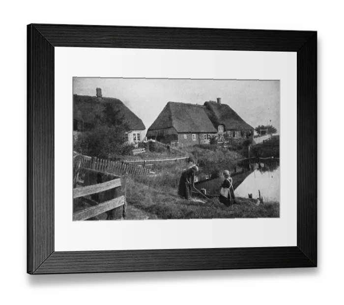 Framed Print : On the Hallig Oland in the North Frisian Wadden Sea, North Sea, Friesland, Germany, photo from 1895, Historic, digital reproduction of an original 19th century original, original date unknown Framed Print : On the Hallig Oland in the North Frisian Wadden Sea, North Sea, Friesland, Germany, photo from 1895, Historic, digital reproduction of an original 19th century original, original date unknown