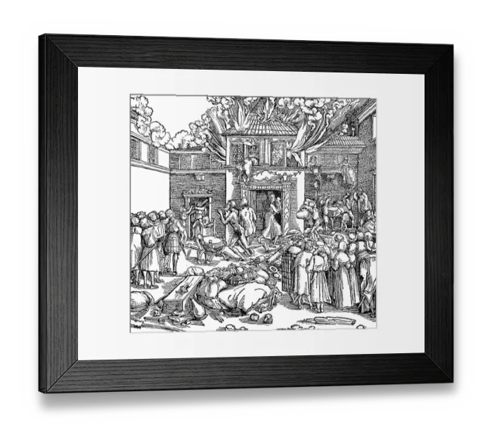 Framed Print : Conflagration in a Medieval Town, 1690, France, Historic, digitally restored reproduction of an original 19th-century artwork Framed Print : Conflagration in a Medieval Town, 1690, France, Historic, digitally restored reproduction of an original 19th-century artwork