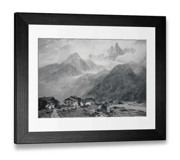 Framed Print : Landscape in the Chamonix Valley, 1895, France, Historic, digitally restored reproduction of an original 19th-century painting
