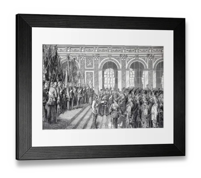 Framed Print : Wilhelm I is proclaimed German Emperor in the Hall of Mirrors in Versailles, France, Historic, digitally restored reproduction of an original 19th-century artwork Framed Print : Wilhelm I is proclaimed German Emperor in the Hall of Mirrors in Versailles, France, Historic, digitally restored reproduction of an original 19th-century artwork