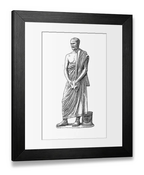 Framed Print : Demosthenes, 384 to 322 B. C. A Greek statesman and orator of ancient Athens, Greece, Historical, digitally restored reproduction of a 19th century original