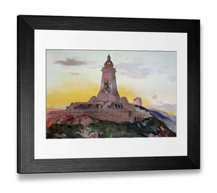 Framed Print : The Kyffhaeuser Monument, also known as the Barbarossa Monument, is an Emperor Wilhelm Monument in the Kyffhaeuser Mountains in Thuringia, 1890, Germany, Historic, digitally restored reproduction of a 19th century original Framed Print : The Kyffhaeuser Monument, also known as the Barbarossa Monument, is an Emperor Wilhelm Monument in the Kyffhaeuser Mountains in Thuringia, 1890, Germany, Historic, digitally restored reproduction of a 19th century original