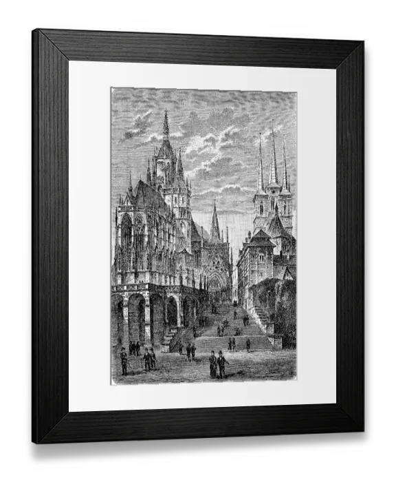 Framed Print : The cathedral in Erfurt, Thuringia, Germany, in 1870, Historic, digitally restored reproduction of an original 19th-century artwork Framed Print : The cathedral in Erfurt, Thuringia, Germany, in 1870, Historic, digitally restored reproduction of an original 19th-century artwork