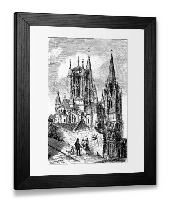 Framed Print : The Cathedral Notre-Dame de Coutances of Coutances, Normandy, France, in 1880, Historic, digitally restored reproduction of an original 19th century artwork Framed Print : The Cathedral Notre-Dame de Coutances of Coutances, Normandy, France, in 1880, Historic, digitally restored reproduction of an original 19th century artwork