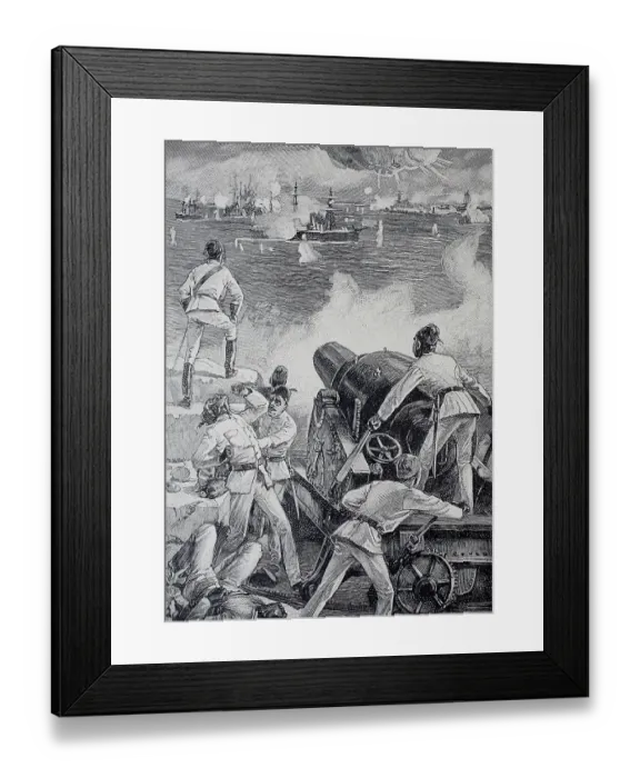Framed Print : Bombardment of Alexandria, Egypt, on 11 July 1882, Historical, digitally restored reproduction of an original 19th-century artwork Framed Print : Bombardment of Alexandria, Egypt, on 11 July 1882, Historical, digitally restored reproduction of an original 19th-century artwork