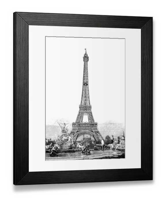 Framed Print : Main symbol of the fair, the Eiffel Tower, Exposition Universelle of 1889, World's Fair, Paris, France, Historic, digitally restored reproduction of an original 19th century artwork Framed Print : Main symbol of the fair, the Eiffel Tower, Exposition Universelle of 1889, World's Fair, Paris, France, Historic, digitally restored reproduction of an original 19th century artwork