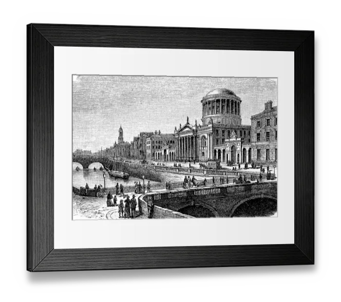 Framed Print : The four high courts, four courts, Dublin, Ireland, in 1860, Historic, digitally restored reproduction of an original 19th century original Framed Print : The four high courts, four courts, Dublin, Ireland, in 1860, Historic, digitally restored reproduction of an original 19th century original
