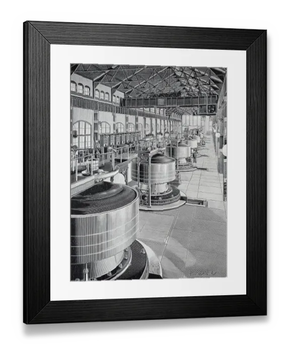 Framed Print : Turbine House of the Power Stations at Niagara Falls, Canada, Historic, digitally restored reproduction of an original 19th-century artwork Framed Print : Turbine House of the Power Stations at Niagara Falls, Canada, Historic, digitally restored reproduction of an original 19th-century artwork