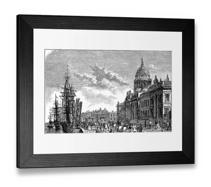 Framed Print : The Customs House of Dublin, Ireland, in 1870, Historic, digitally restored reproduction of an original 19th century artwork Framed Print : The Customs House of Dublin, Ireland, in 1870, Historic, digitally restored reproduction of an original 19th century artwork