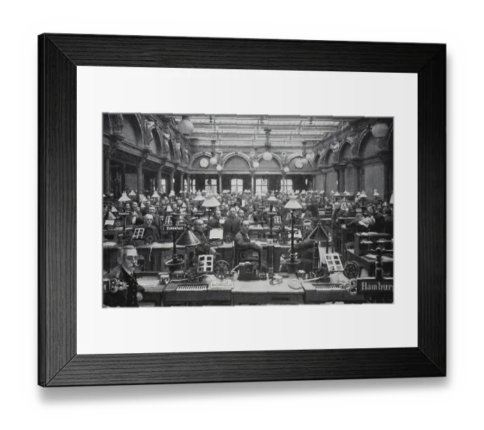 Framed Print : The Telegraph Station with Electromotive Printing Telegraphs in Berlin, Germany, 1890, Historic, digitally restored reproduction of an original 19th century artwork Framed Print : The Telegraph Station with Electromotive Printing Telegraphs in Berlin, Germany, 1890, Historic, digitally restored reproduction of an original 19th century artwork