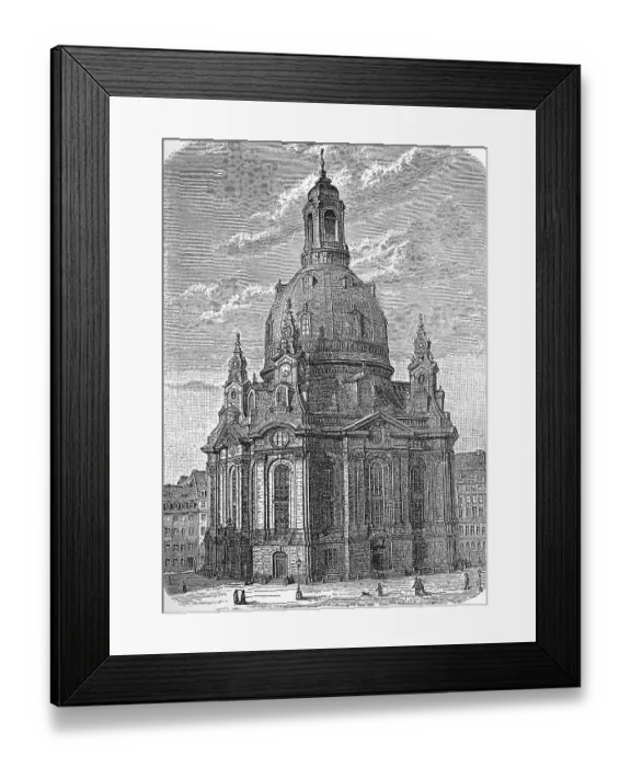 Framed Print : The Church of Our Lady in Dresden, Saxony, Germany, in 1890, Historic, digitally restored reproduction of an original 19th-century artwork Framed Print : The Church of Our Lady in Dresden, Saxony, Germany, in 1890, Historic, digitally restored reproduction of an original 19th-century artwork