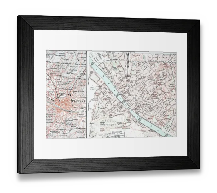 Framed Print : Historical Map of Florence, Florence, Italy, Historical, digitally restored reproduction of an original 19th century map Framed Print : Historical Map of Florence, Florence, Italy, Historical, digitally restored reproduction of an original 19th century map