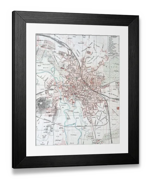 Framed Print : A Historical Map of Hanover, Germany, Historical, digitally restored reproduction of an original 19th century map Framed Print : A Historical Map of Hanover, Germany, Historical, digitally restored reproduction of an original 19th century map