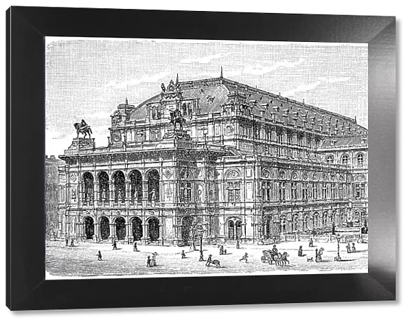 The Opera House in Vienna, 1888, Austria, Historic, digitally restored reproduction of an original 19th-century artwork