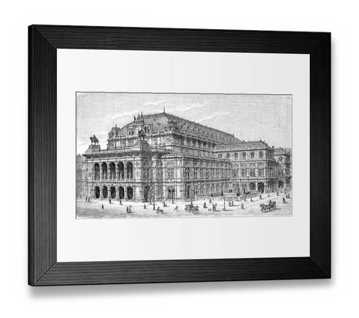 Framed Print : The Opera House in Vienna, 1888, Austria, Historic, digitally restored reproduction of an original 19th-century artwork Framed Print : The Opera House in Vienna, 1888, Austria, Historic, digitally restored reproduction of an original 19th-century artwork
