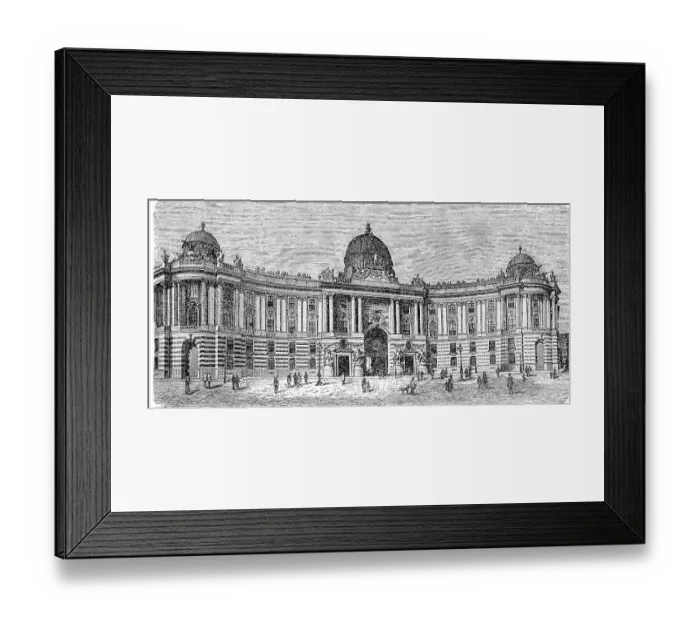 Framed Print : Section of the Hofburg Imperial Palace New Castle, 1888, seen from Heldenplatz, Vienna, Austria, Historic, digitally restored reproduction of an original 19th-century artwork Framed Print : Section of the Hofburg Imperial Palace New Castle, 1888, seen from Heldenplatz, Vienna, Austria, Historic, digitally restored reproduction of an original 19th-century artwork