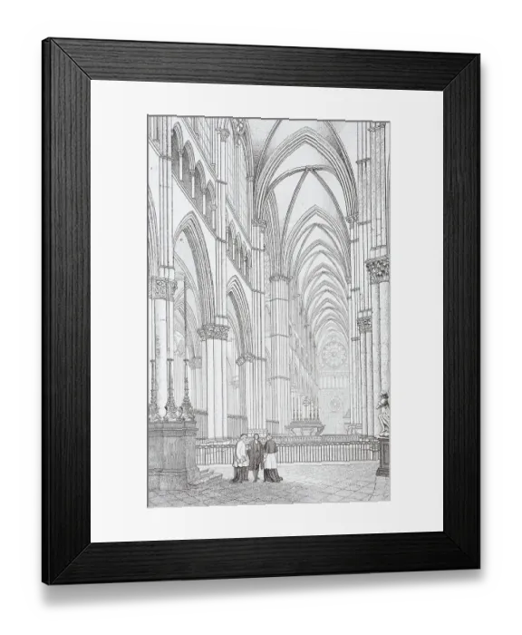 Framed Print : Interior of Reims Cathedral, France, Our Lady of Reims, Notre-Dame de Reims, 1888, Historic, digitally restored reproduction of an original 19th century artwork Framed Print : Interior of Reims Cathedral, France, Our Lady of Reims, Notre-Dame de Reims, 1888, Historic, digitally restored reproduction of an original 19th century artwork