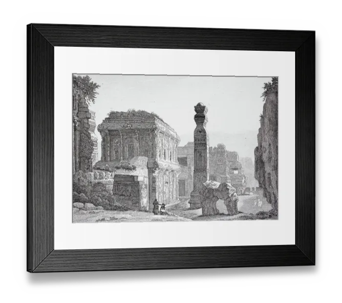 Framed Print : Temple of Ellora, Dumar Layna, India, Historic, digitally restored reproduction of a 19th century original Framed Print : Temple of Ellora, Dumar Layna, India, Historic, digitally restored reproduction of a 19th century original