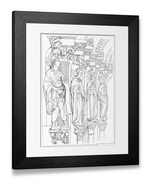 Framed Print : Statues at the portal of Freiberg Cathedral, 1888, Saxony, Germany, Historical, digitally restored reproduction of an original from the 19th century Framed Print : Statues at the portal of Freiberg Cathedral, 1888, Saxony, Germany, Historical, digitally restored reproduction of an original from the 19th century