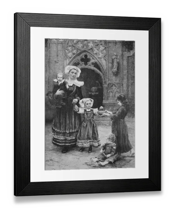 Framed Print : Almsman in front of a church in Brittany, France, 1876, Historic, digital reproduction of an original 19th century painting, original date not known Framed Print : Almsman in front of a church in Brittany, France, 1876, Historic, digital reproduction of an original 19th century painting, original date not known