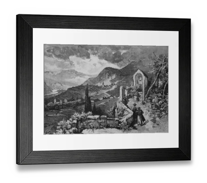 Framed Print : The Magdalenen Hill near Bolzano in South Tyrol, Italy, Field chapel by the wayside, 1887, Historic, digital reproduction of an original 19th century artwork, original date unknown Framed Print : The Magdalenen Hill near Bolzano in South Tyrol, Italy, Field chapel by the wayside, 1887, Historic, digital reproduction of an original 19th century artwork, original date unknown